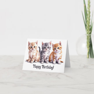 Trio of Cute Kittens Folded Card