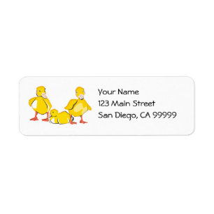 Trio of Ducklings Return Address Label