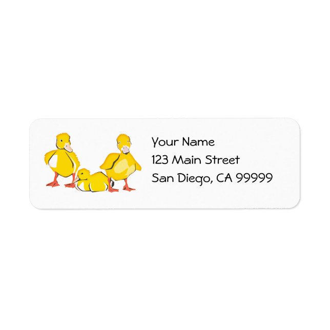 Trio of Ducklings Return Address Label (Front)