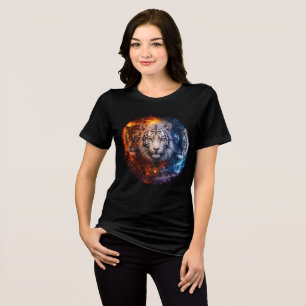Trio of Elemental Tigers – Fire, Ice & Spirit Tri-Blend Shirt
