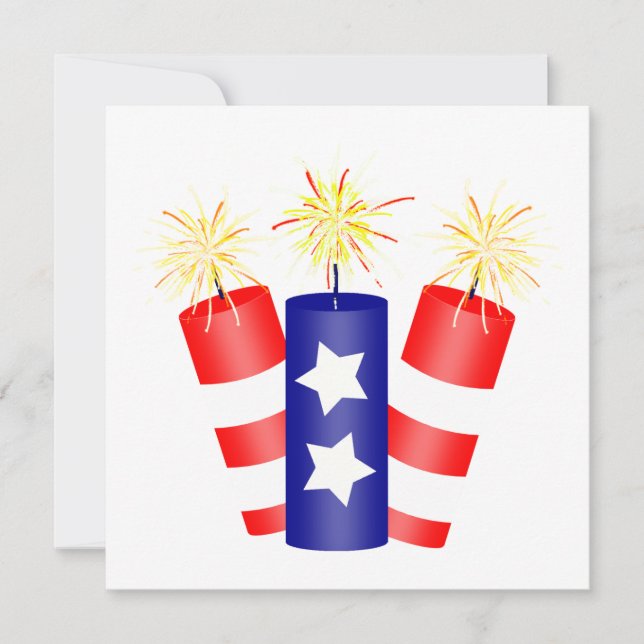 Trio of Firecrackers for the 4th of July Invitation (Front)