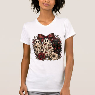 “Trio of Ghosts” Floral Halloween T‑Shirt T-Shirt