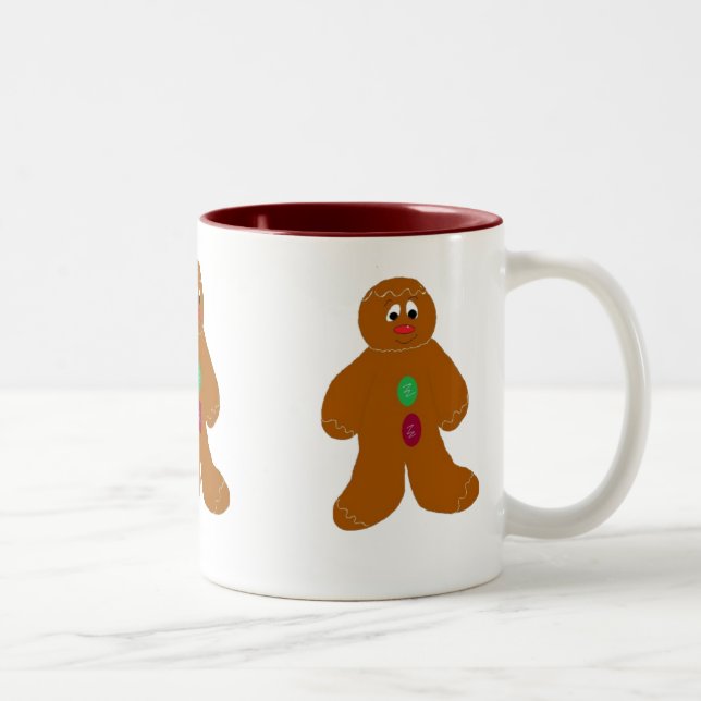 Trio of Gingerbread Men Two-Tone Coffee Mug (Right)