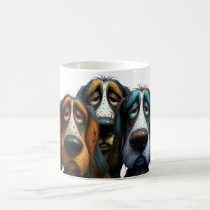 Trio of Grumpy Dogs with Comic Swagger Coffee Mug