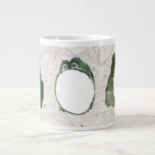 Trio of Grumpy Japanese Frogs Toads 19th Century Large Coffee Mug