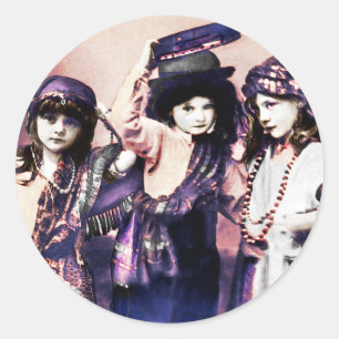 Trio of Gypsy Children Classic Round Sticker
