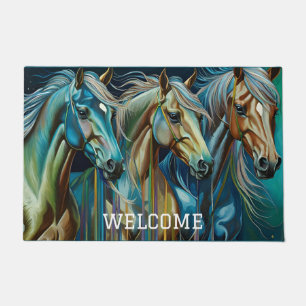 Trio of Horses  Doormat