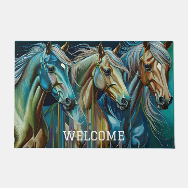 Trio of Horses  Doormat (Front)