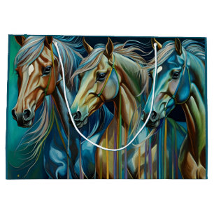 Trio of Horses  Large Gift Bag