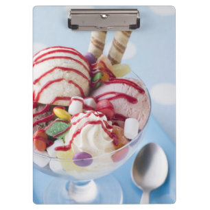 Trio of Ice Cream and Sweet Sundae Clipboard