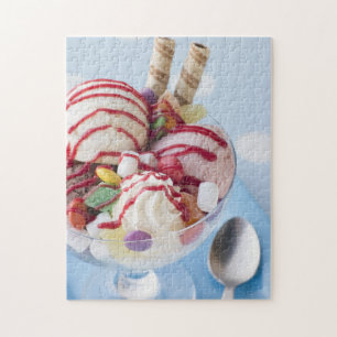 Trio of Ice Cream and Sweet Sundae Jigsaw Puzzle