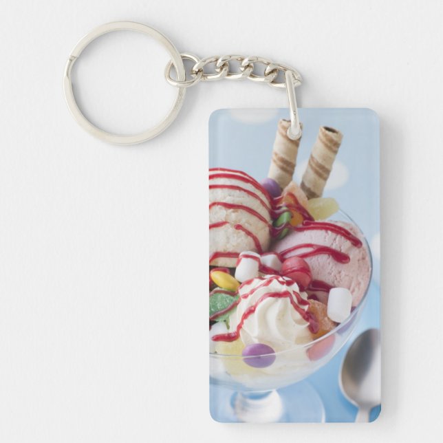 Trio of Ice Cream and Sweet Sundae Key Ring (Front)