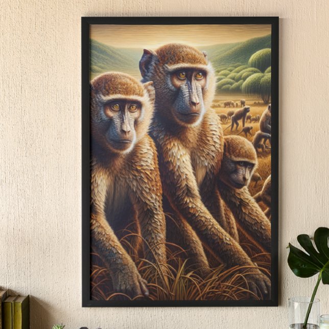 Trio of Monkeys Frolicking Poster (Creator Uploaded)