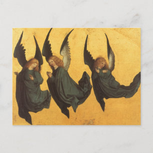 Trio of Renaissance Angels by Master of Housebook Holiday Postcard