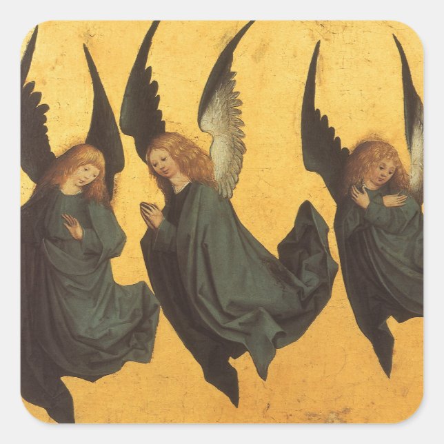 Trio of Renaissance Angels by Master of Housebook Square Sticker (Front)