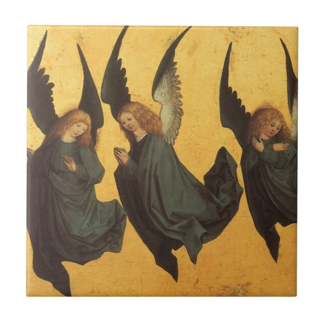 Trio of Renaissance Angels by Master of Housebook Tile (Front)