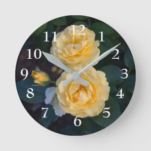 Trio of Roses Round Clock