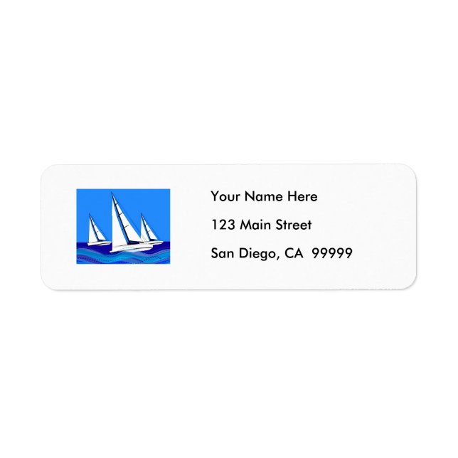Trio of Sailboats Return Address Label (Front)