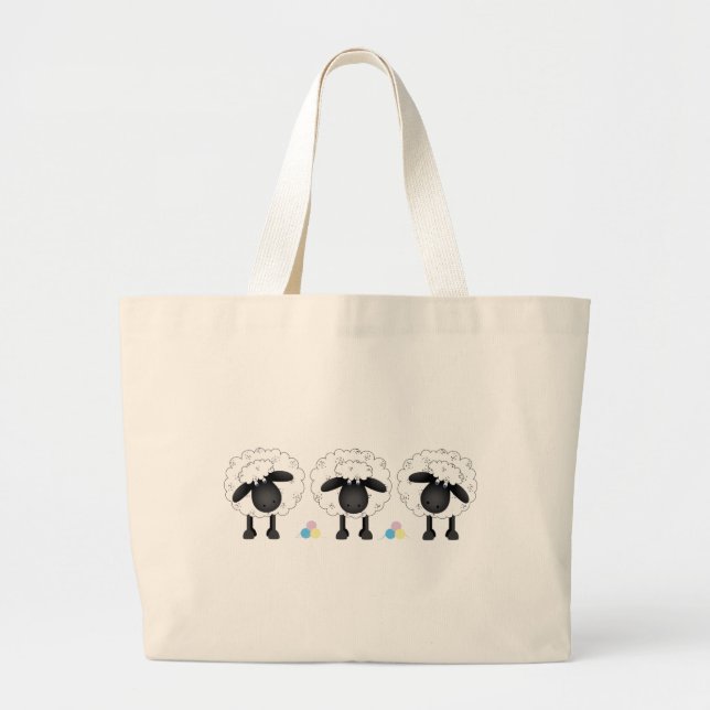 Trio Of Sheep Large Tote Bag (Front)