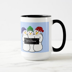 Trio of Snowmen with Snow Sign Mug