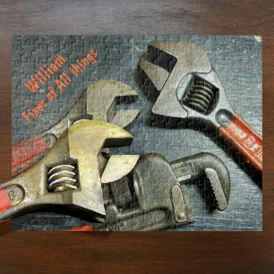 Trio of Wrenches Fixer of All Things Personalised Jigsaw Puzzle