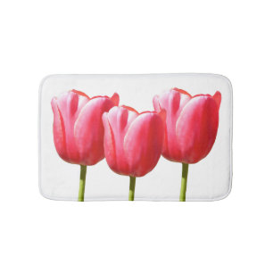 Trio Rose Tulips Bath Mat