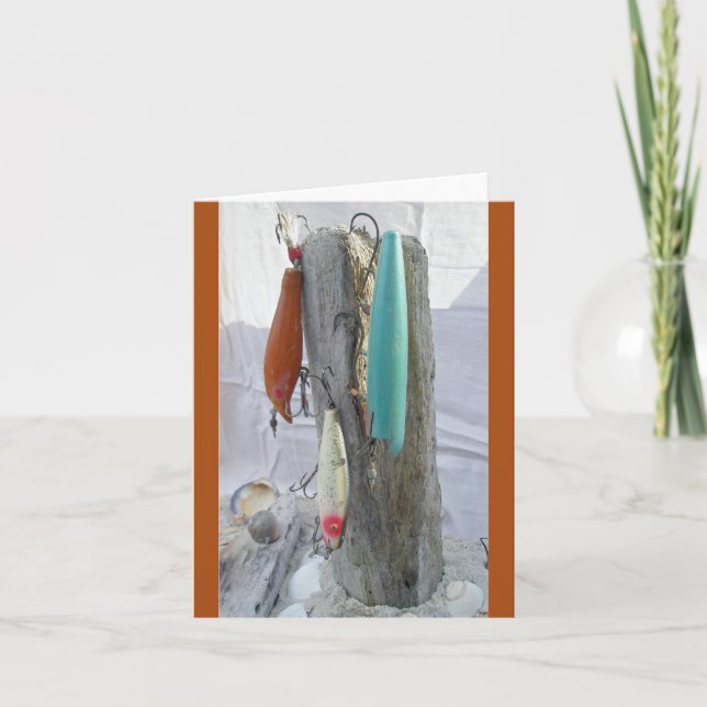 Trio Vintage Lures Note Card #1 (Front)