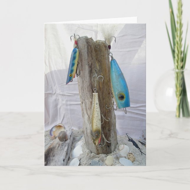 Trio Vintage Lures Note Card #2 (Front)