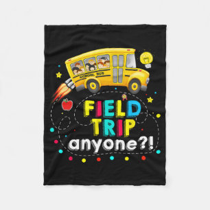 Trip Anyone Magic School Bus Kid Teacher Test Day Fleece Blanket