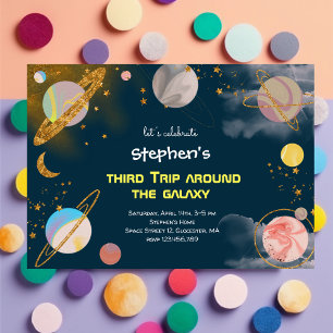Trip around the galaxy space birthday Invitation