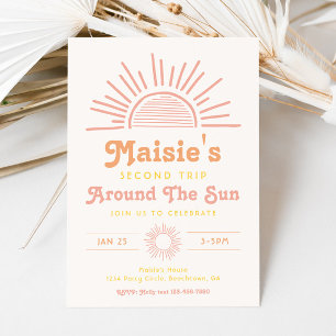 Trip Around The Sun Invitation   Boho Birthday