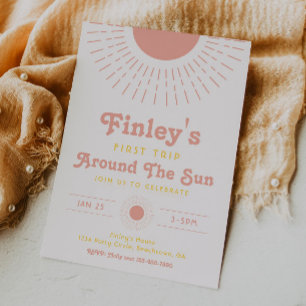 Trip Around The Sun Invitation   Boho Birthday