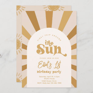 Trip Around The Sun Invitation   Girl Sun Invite