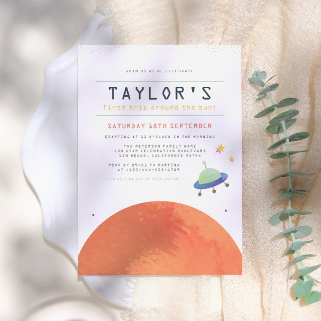 Trip Around The Sun | Outer Space Boy Birthday Invitation (Creator Uploaded)