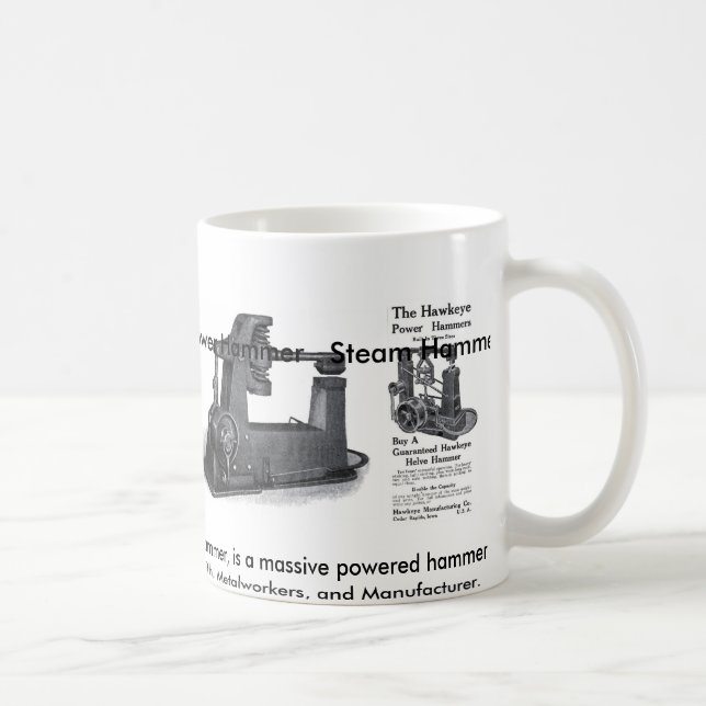 Trip Hammer Blacksmith coffee cup. Coffee Mug (Right)