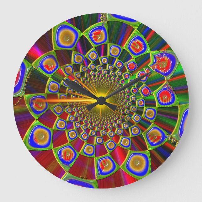 Trip In Psychedelic 3D Optics Large Clock (Front)