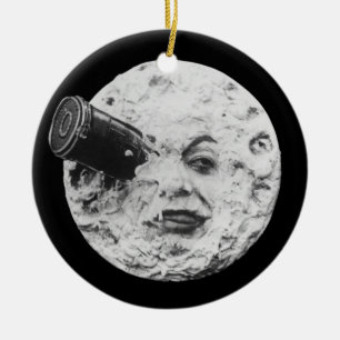 trip moon vintage movie cinema cc0 film georges me ceramic ornament