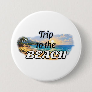 Trip to the Beach Tropical Sunset Escape Design 7.5 Cm Round Badge