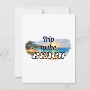 Trip to the Beach Tropical Sunset Escape Design Card