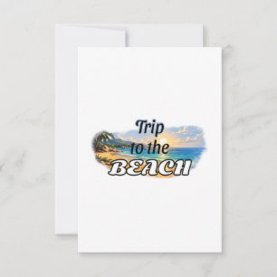 Trip to the Beach Tropical Sunset Escape Design Card
