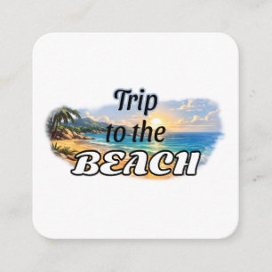 Trip to the Beach Tropical Sunset Escape Design Enclosure Card