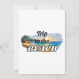 Trip to the Beach Tropical Sunset Escape Design Invitation