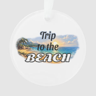 Trip to the Beach Tropical Sunset Escape Design Ornament