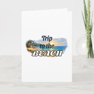 Trip to the Beach Tropical Sunset Escape Design Thank You Card