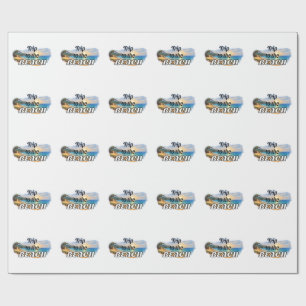 Trip to the Beach Tropical Sunset Escape Design Wrapping Paper