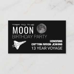 Trip to the Moon, Space Shuttle Birthday Party Enclosure Card