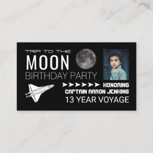 Trip to the Moon, Space Shuttle Photo, Birthday Enclosure Card