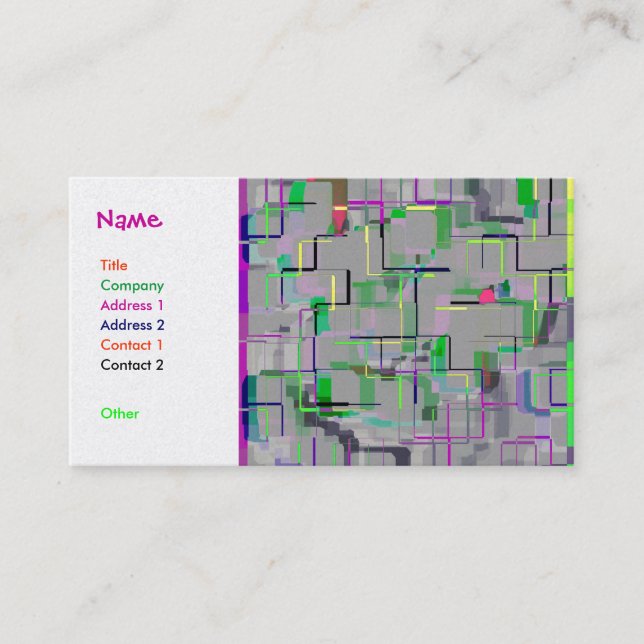 "Trip to the Zoo" Geometric Art Business Card (Front)