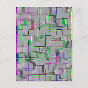 "Trip to the Zoo" Geometric Art Postcard