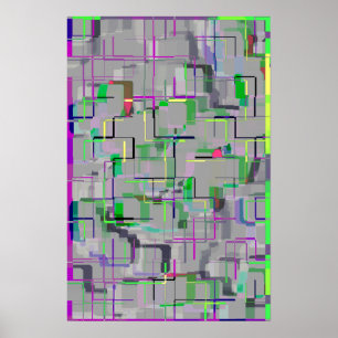 "Trip to the Zoo" Geometric Art Poster